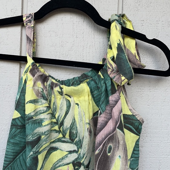 Bellambra 100%Linen Floral Palm Tropical Dress NWT - Picture 2 of 7